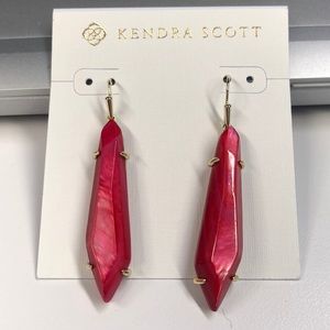 Kendra pinkish red pearlescent earrings